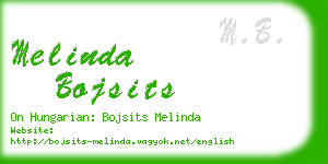 melinda bojsits business card